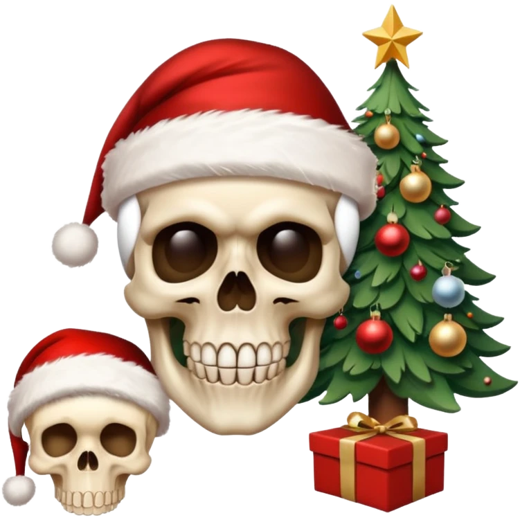 Skull ,Christmas tree emoji