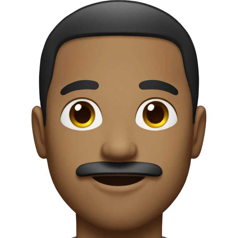 lightskin black male with a mustache, and clean haircut emoji
