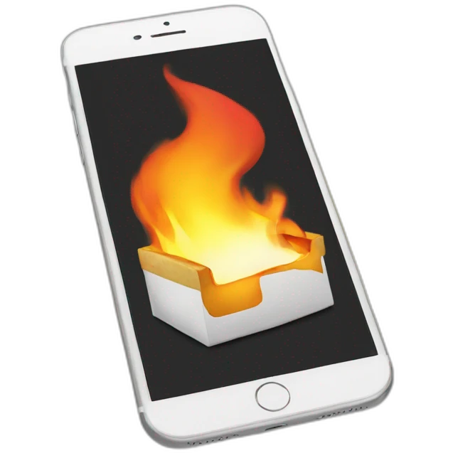 iphone on fire emoji