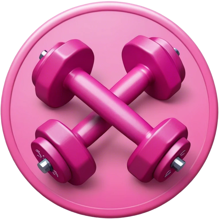 Pink dumbbells on pink circle emoji