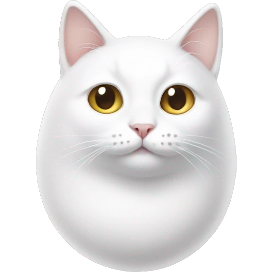 white cat in the shape of an egg emoji