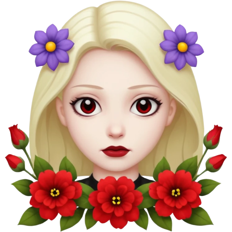 зла людина з квітами emoji
