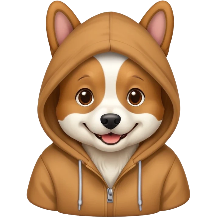 Dog wearing hoodie emoji