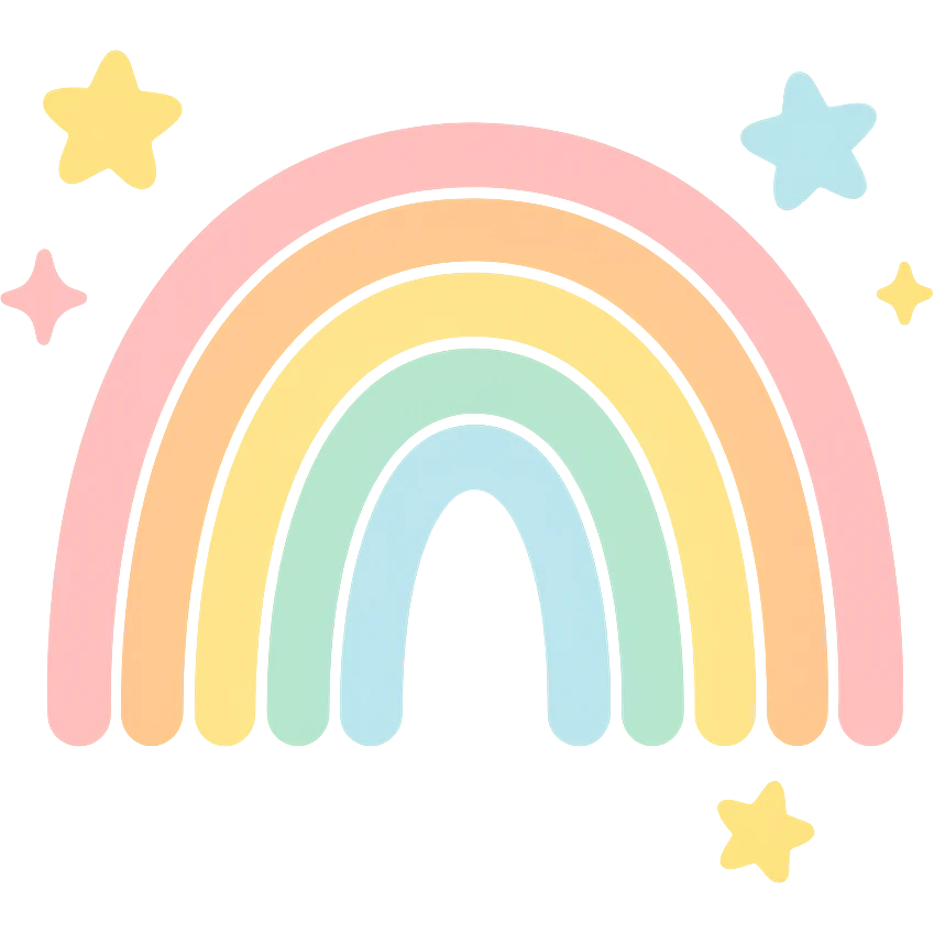 lesbian rainbow with sparkles, playful and cute, no text emoji