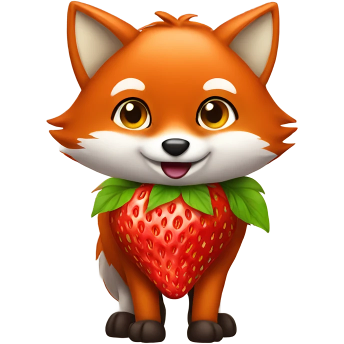 Fox wearing strawberry costume  emoji
