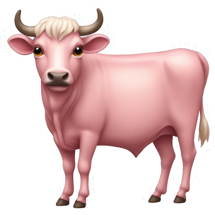 Vaca rosada animada emoji