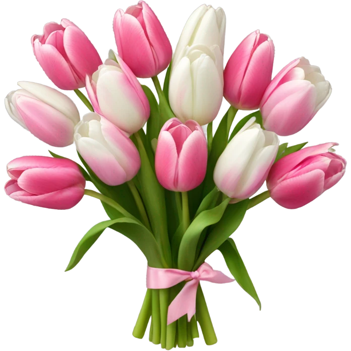 pinkish White tulip bouquet  emoji