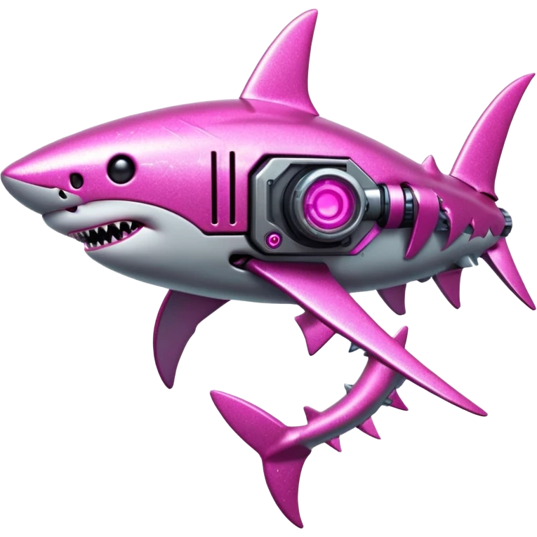 glitter mech shark pink cyberpunk emoji