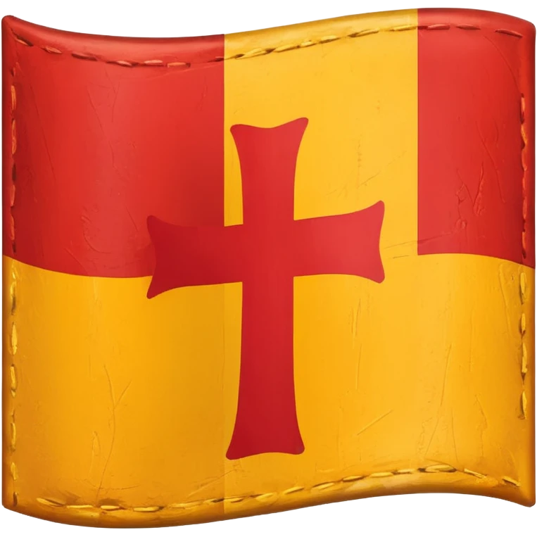 Flag red background yellow cross emoji