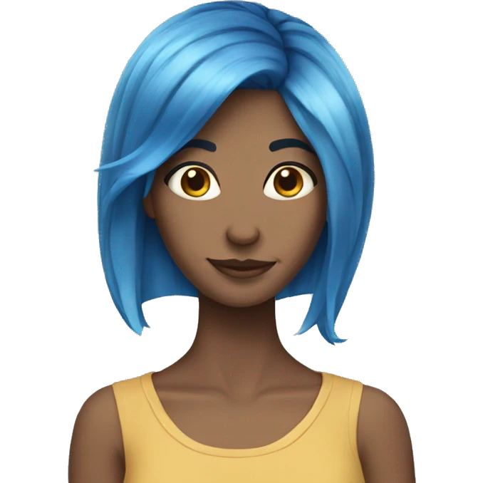 Blue hair emoji  emoji