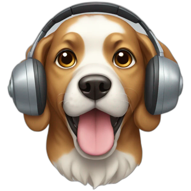 dog with head set emoji