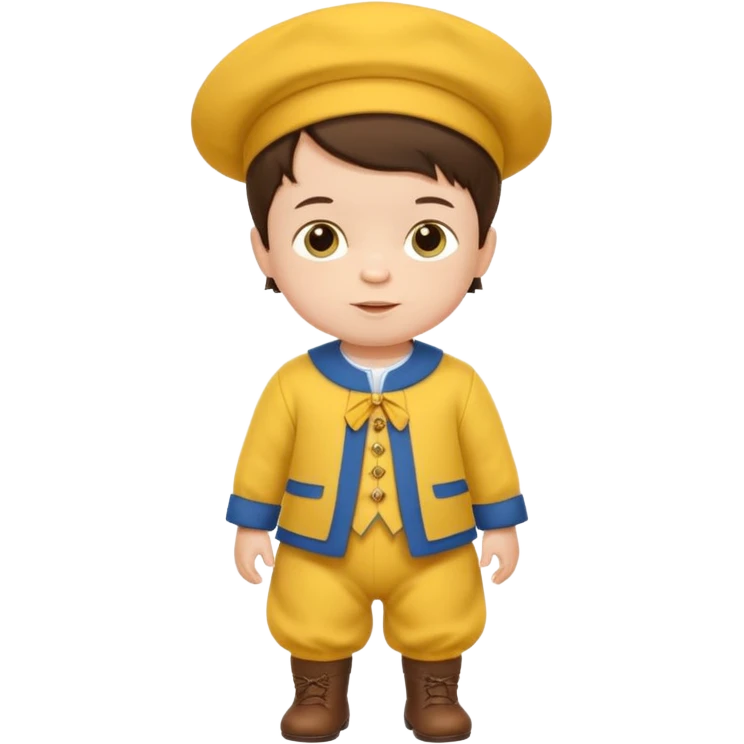 brunette baby boy traditional yellow dutch clothes emoji