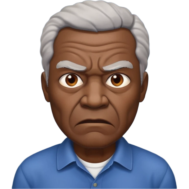 Older black angry  vulture looking to front emoji