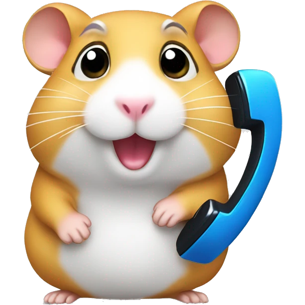 hamster calls on the phone emoji