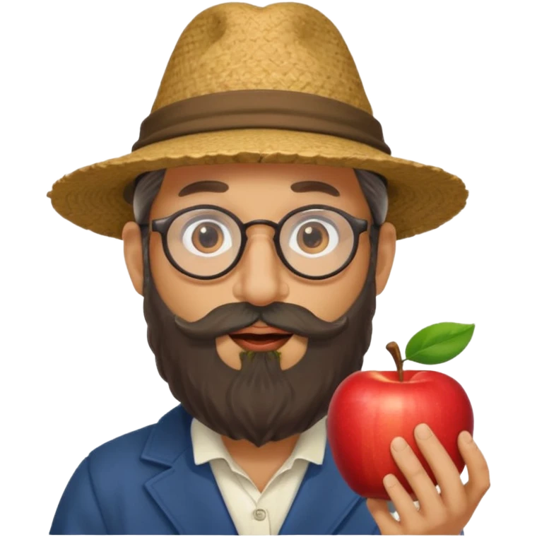 Apple emoji. Jew with payot, glasses, long beard, large nose, biber hat emoji