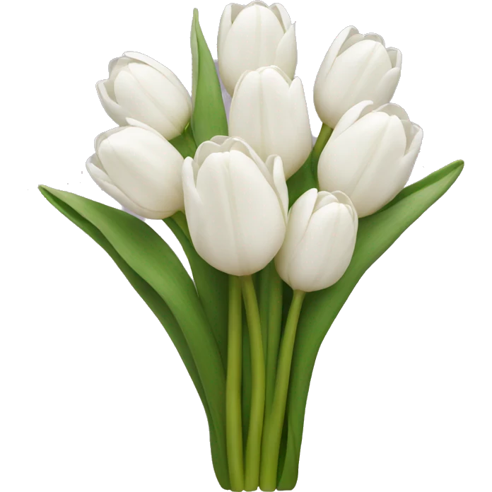 white tulip bouquet  emoji