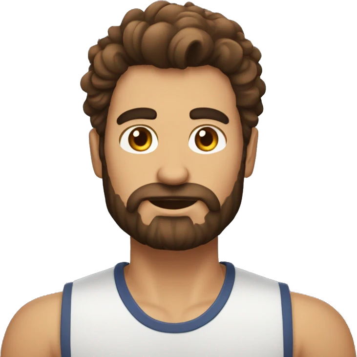 Une homme barbue avec les cheveux court brun qui fait chut avec le doigt emoji