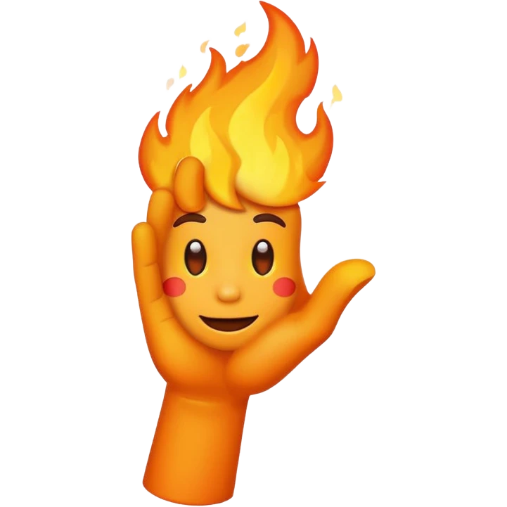 fire emoji with arm behind it behind it emoji