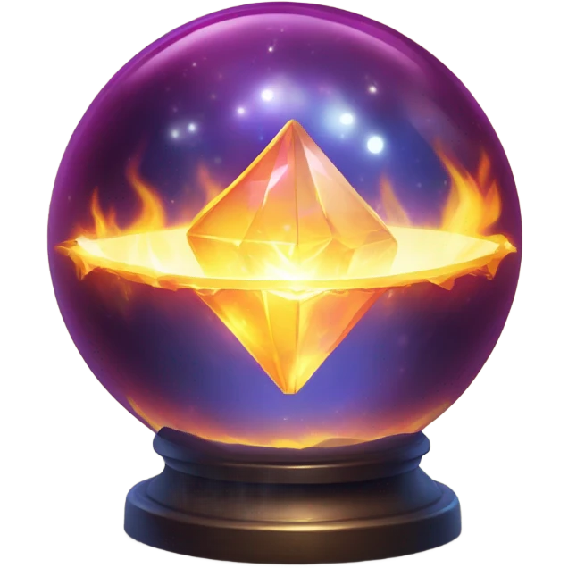 fortune telling ball in fire emoji