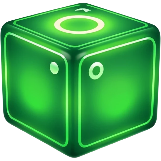 green neon cube light emoji