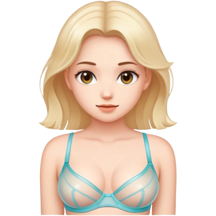 a girl with transparent bra emoji