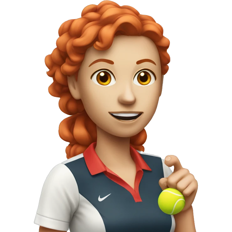 a female tennis coach with red hair and a whistle emoji