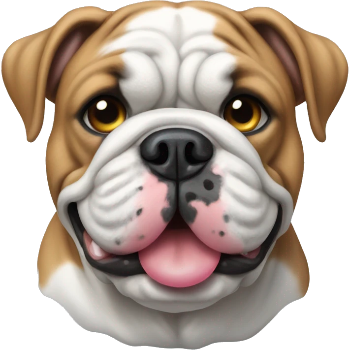 English bulldog with blue ball emoji