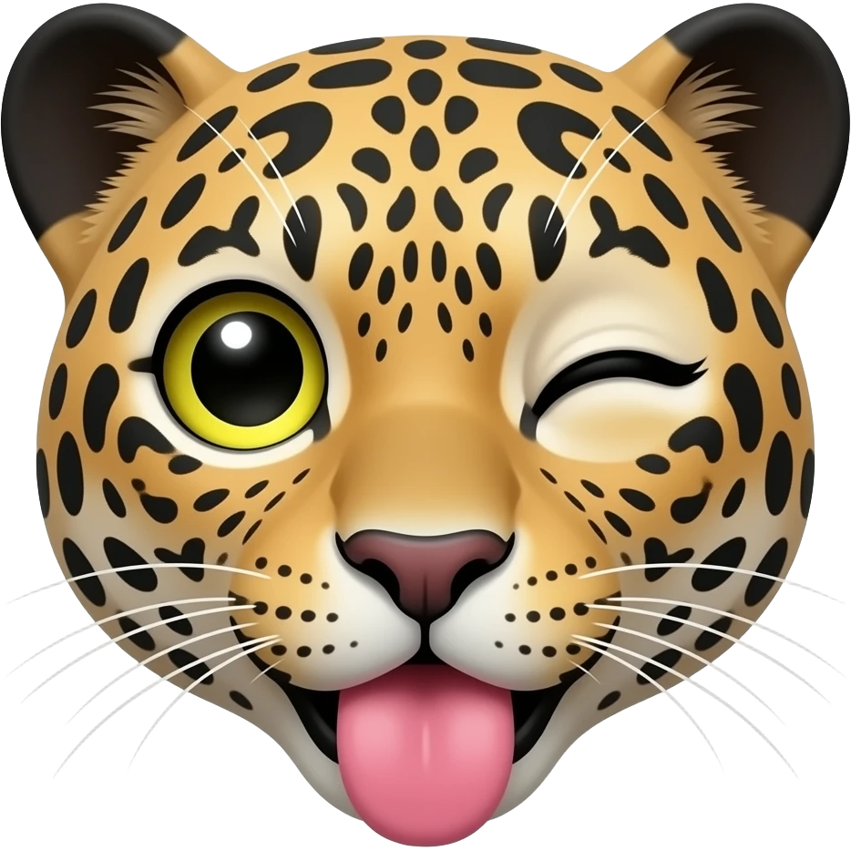 Quero uma pantera piscando com a linguinha pra fora emoji