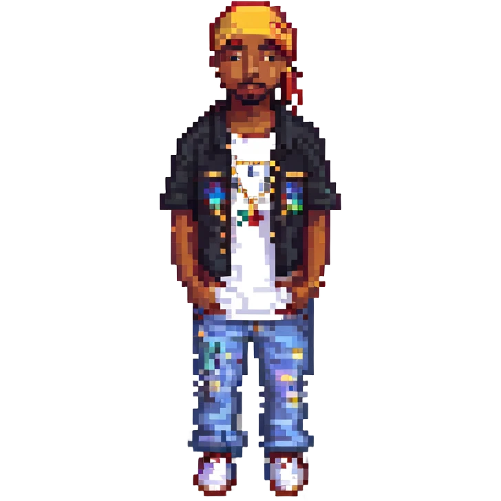 2Pac в полный рост, no background emoji