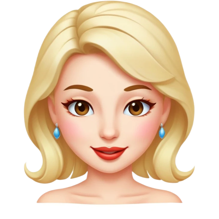 coquette girl winking and blushing emoji