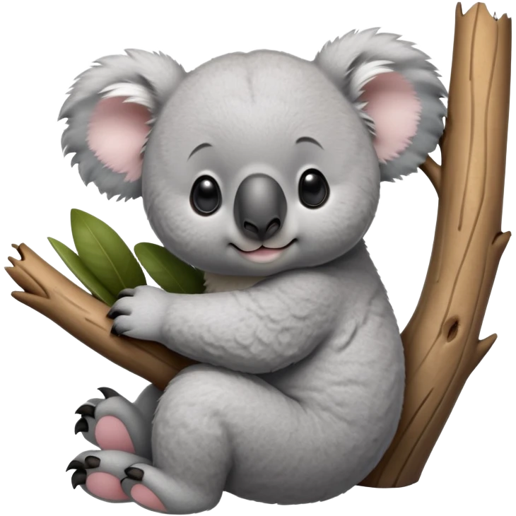 cinematic-koala-realistic-full-body-clinging-emoji,-round-plump-frame-clasped-to-a-gum-tree-branch,-soft-grey-fur-textured-and-fluffy,-oversized-fluffy-ears-twitching-slightly,-dark-expressive-eyes-peering-sleepily,-clawed-paws-gripping-bark-firmly,-simplified-yet-realistic-focused-features,-highly-detailed,-glowing-with-a-gentle-warmth emoji