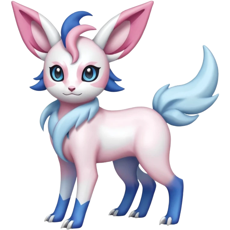 Shiny Absol-Sylveon-Amaura-Fakémon-hybrid-creature (full body)  emoji