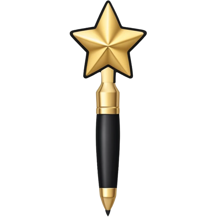 combine painting brush pen with shiny stars emoji