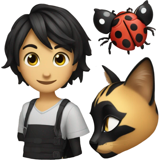 Ladybug and cat noir emoji