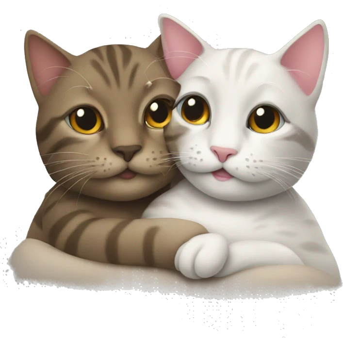 Two cats cuddling emoji