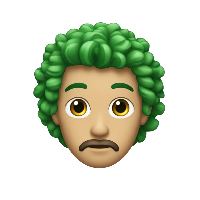 Hombre de pelo rizado y ojos verdes  emoji