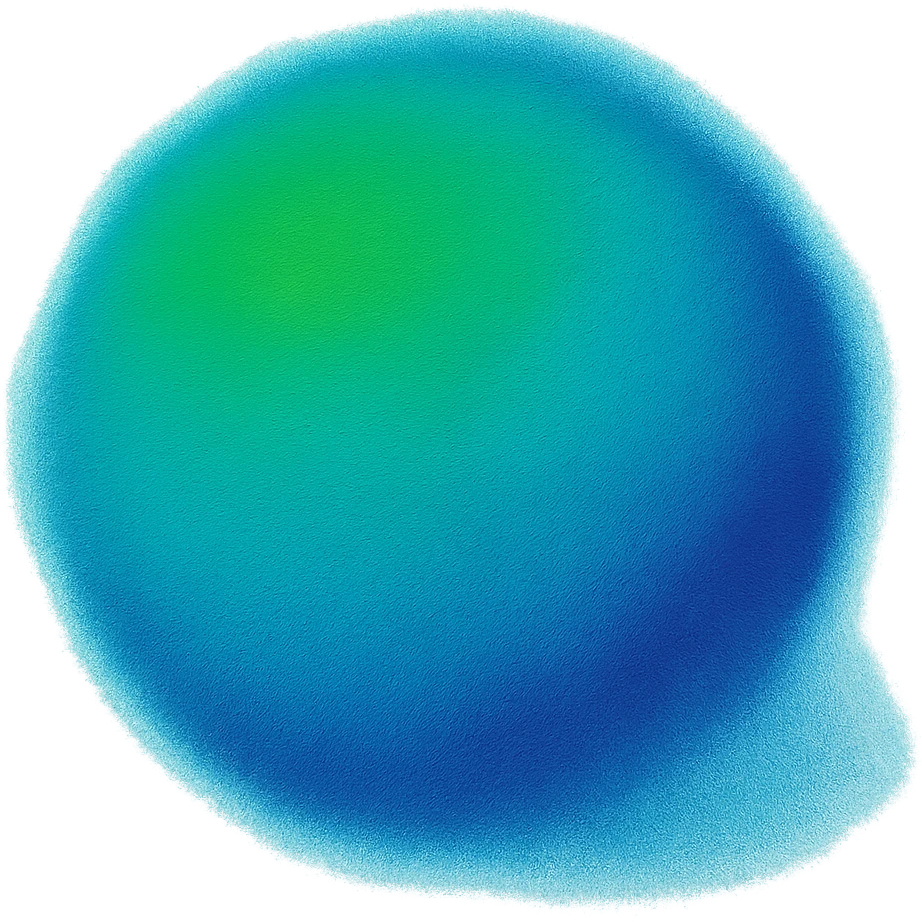 A sphere in thermal camera colors, green and blue gradient emoji