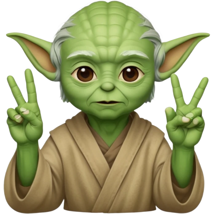 yoda qui fait le signe petit des doigts emoji