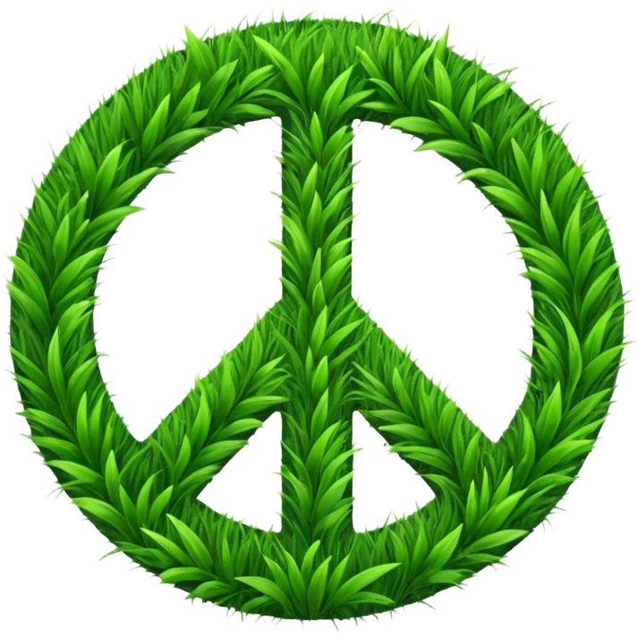 peace sign with grass emoji