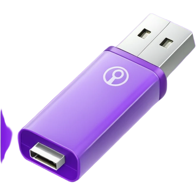purple usb flash drive emoji