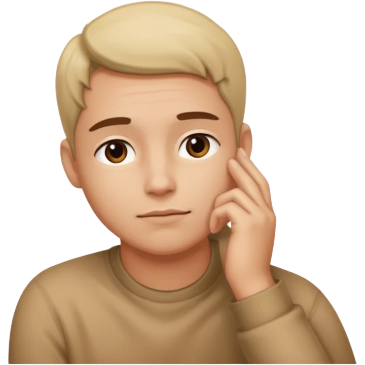 Resting chin on hand emoji