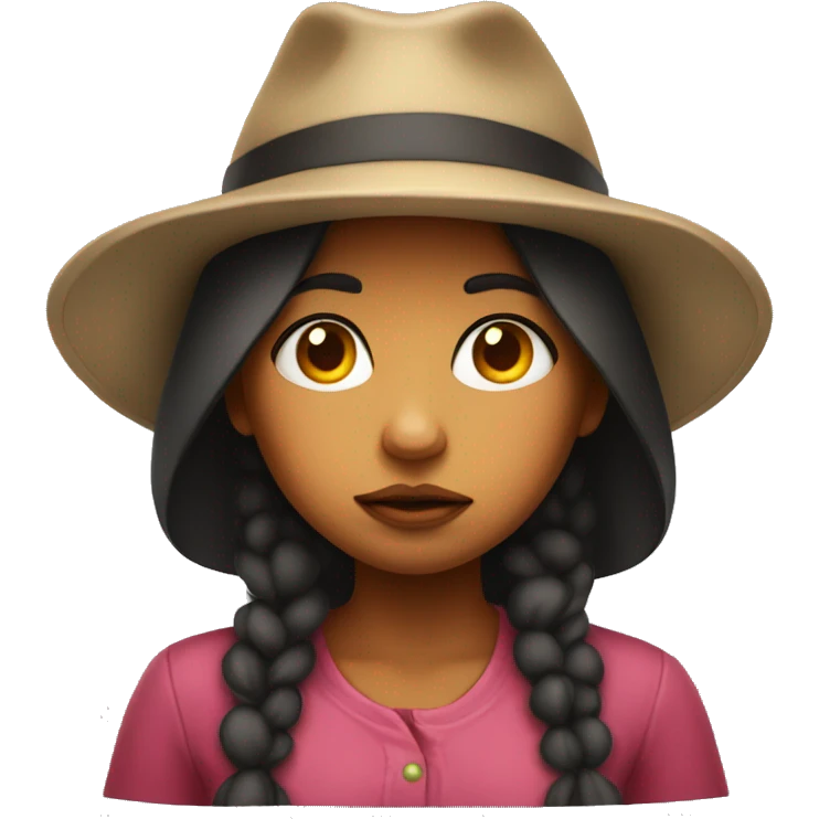 Pouting girl in a hat emoji