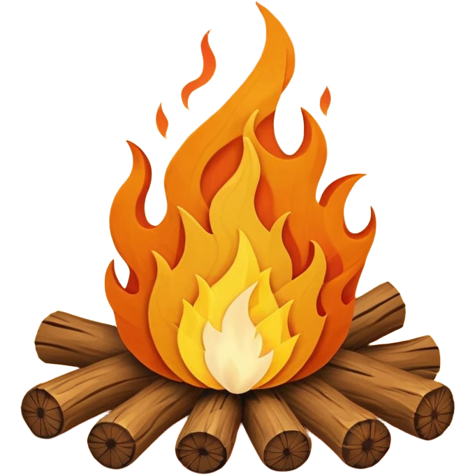 Campfire and wool felt texture emoji