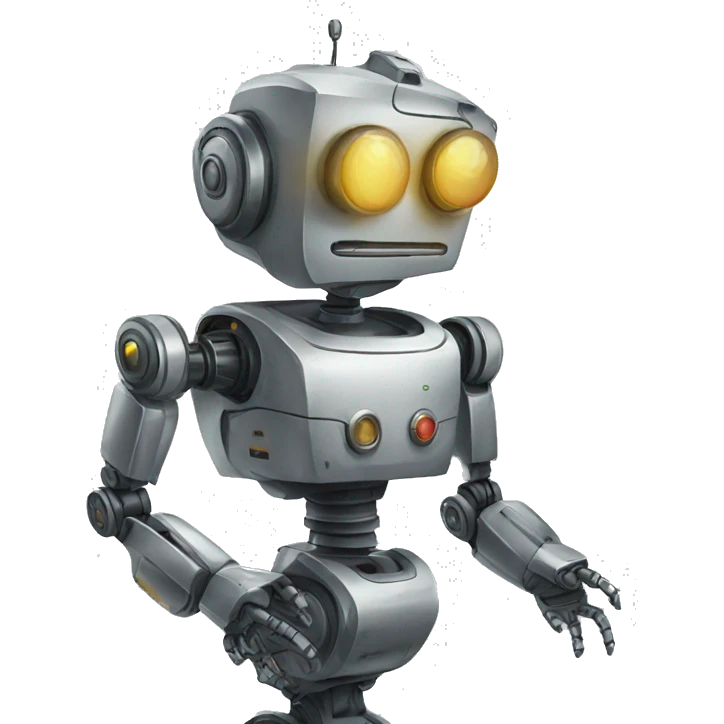 a robot drawing an image emoji