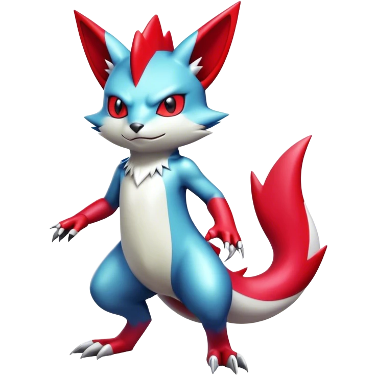 Cool Shiny Digimon-Sneasel-Zangoose-hybrid full body emoji