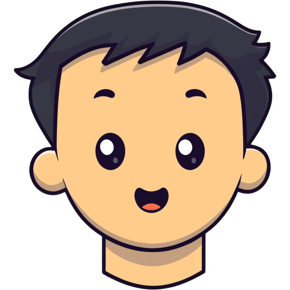 cartoon man with a surprised expression emoji