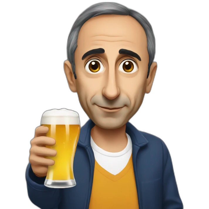 Eric zemmour qui boit une bière emoji