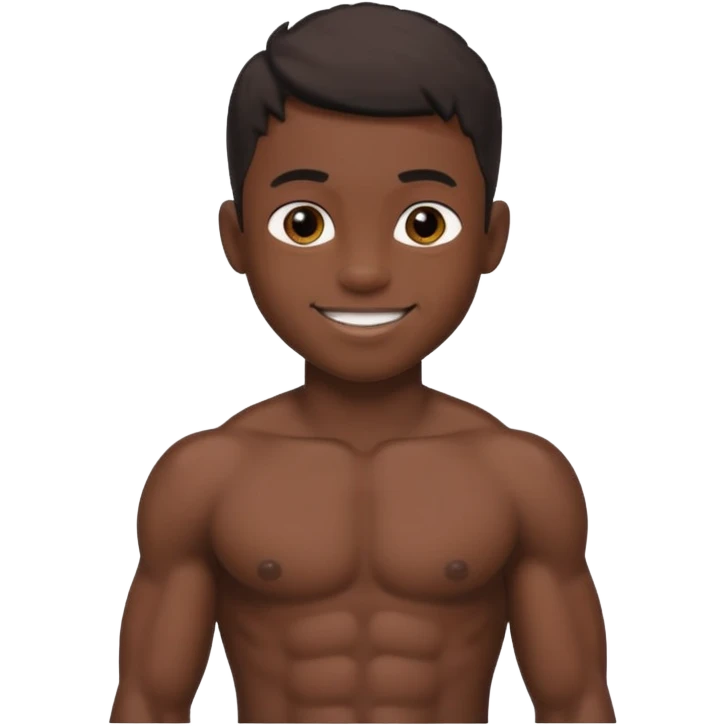 boy black naked muscular and charm emoji