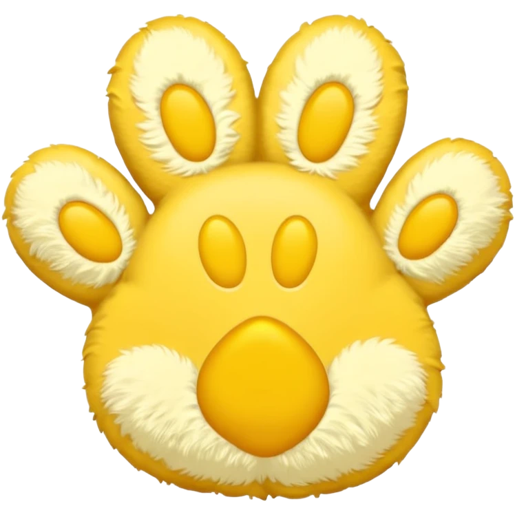 a pastel yellow pawprint emoji
