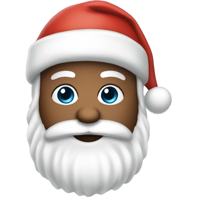 santa claus emoji face with wihite skin and fluffy beard emoji